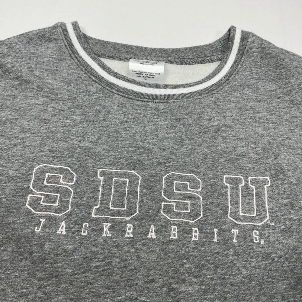 SDSU Jackrabbits‎ Hanes Gray Crewneck Sweatshirt Mens Pullover College Apparel